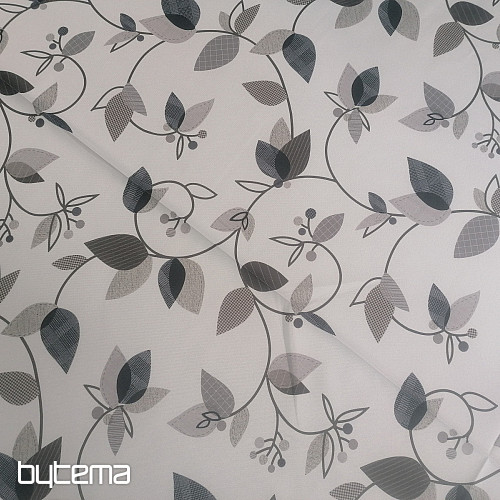 Dekostoff GRAU BLÄTTER 1