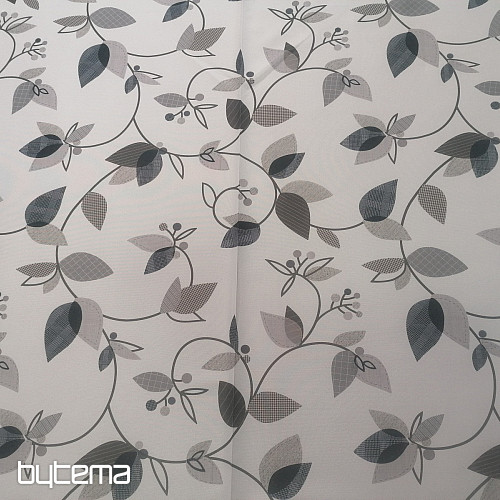 Dekostoff GRAU BLÄTTER 1