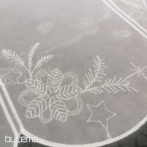 Weihnachtsvorhang für Buntglasfenster, bestickt mit Glitzer 11711