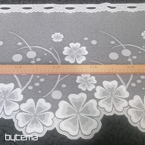 Jacquard-Vorhang A39000 weiße Blumen