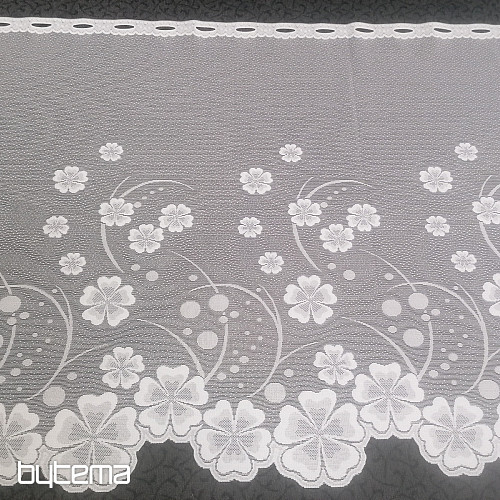 Jacquard-Vorhang A39000 weiße Blumen
