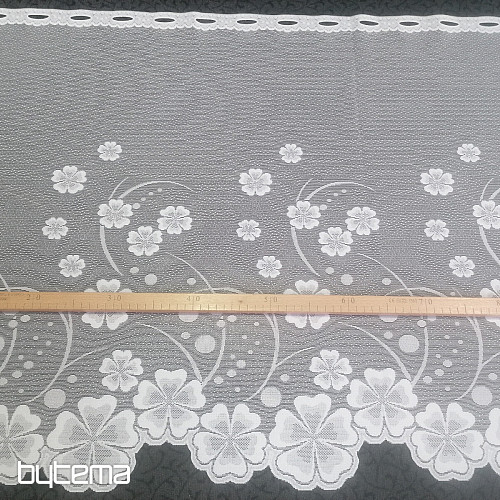 Jacquard-Vorhang A39000 weiße Blumen