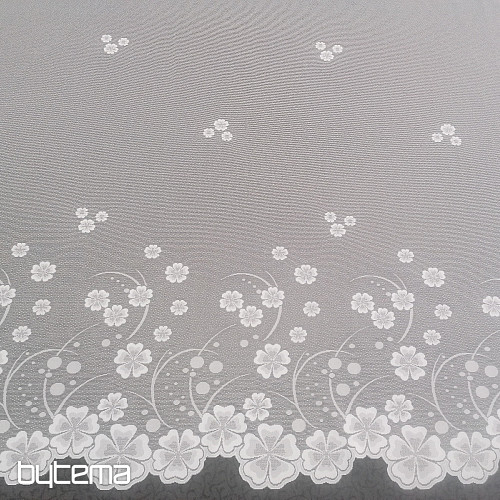 Jacquard-Vorhang A39000 weiße Blumen