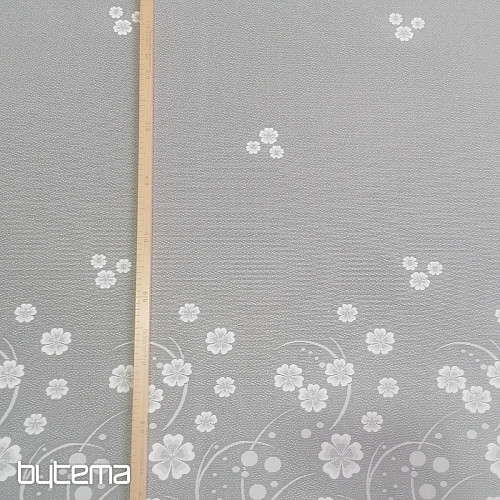 Jacquard-Vorhang A39000 weiße Blumen
