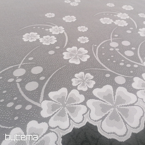 Jacquard-Vorhang A39000 weiße Blumen