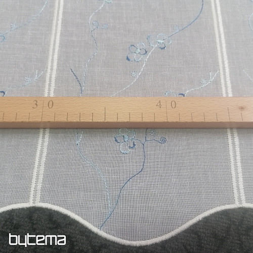 Buntglasvorhang BLAUE STICKEREI