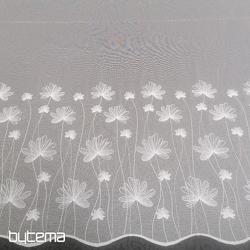 Luxus bestickter weißer Vorhang mit Blumen 11749/0001