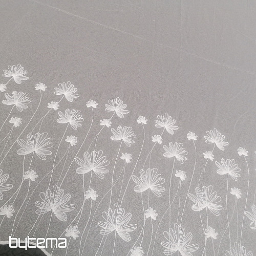 Luxus bestickter weißer Vorhang mit Blumen 11749/0001
