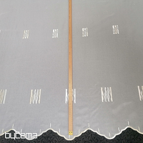 Voial cremefarbener Vorhang mit Goldstickerei