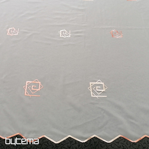 Voial cremefarbener Vorhang mit Lachsstickerei