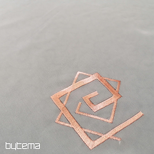 Voial cremefarbener Vorhang mit Lachsstickerei