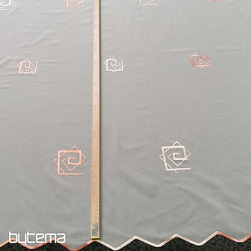 Voial cremefarbener Vorhang mit Lachsstickerei