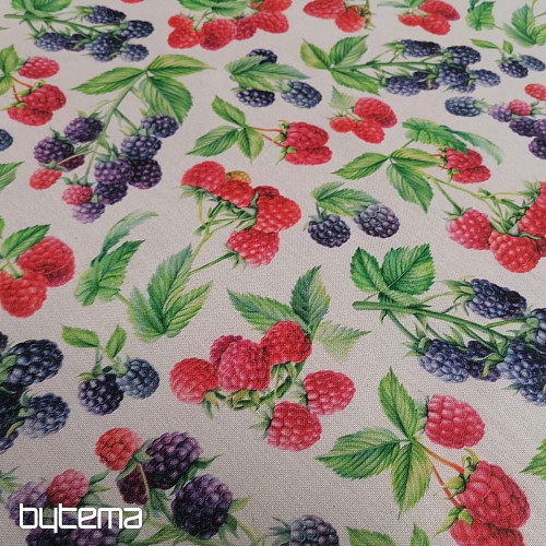 Dekostoff Himbeeren und Brombeeren