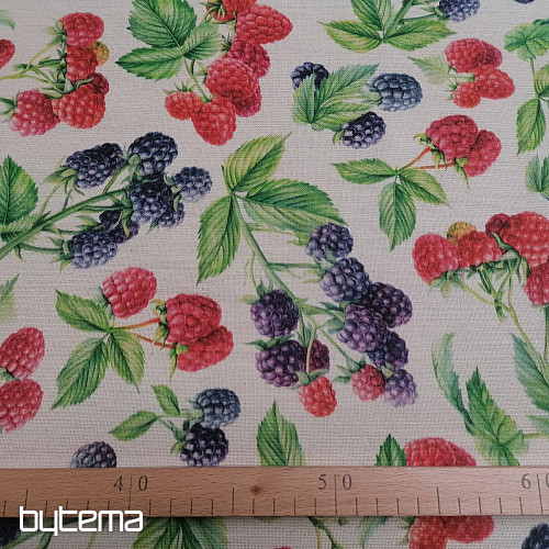 Dekostoff Himbeeren und Brombeeren