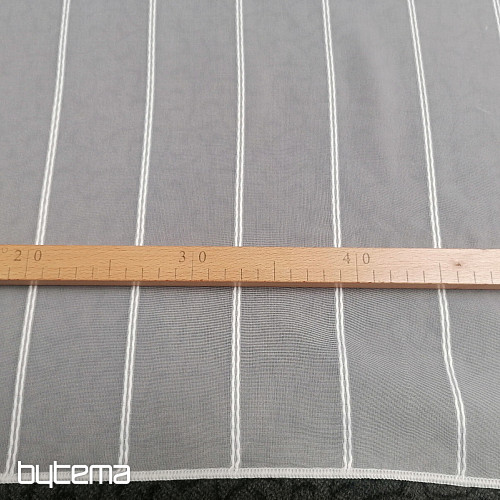 Weißer Schleiervorhang mit Streifen 265 cm