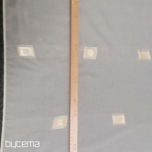 Voial cremefarbener Vorhang mit Goldstickerei II