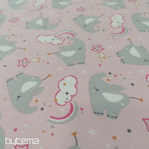 Baumwolljersey ELEFANT rosa