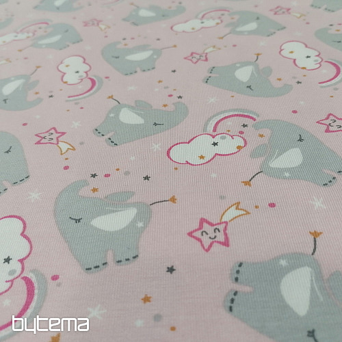 Baumwolljersey ELEFANT rosa