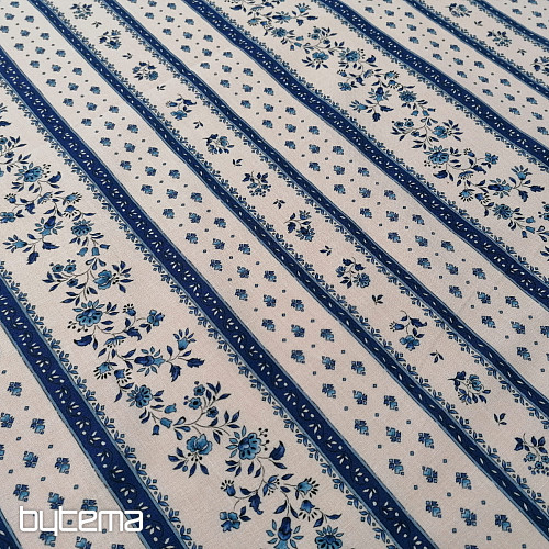 Baumwollstoff MAJOLIKA blau gestreift