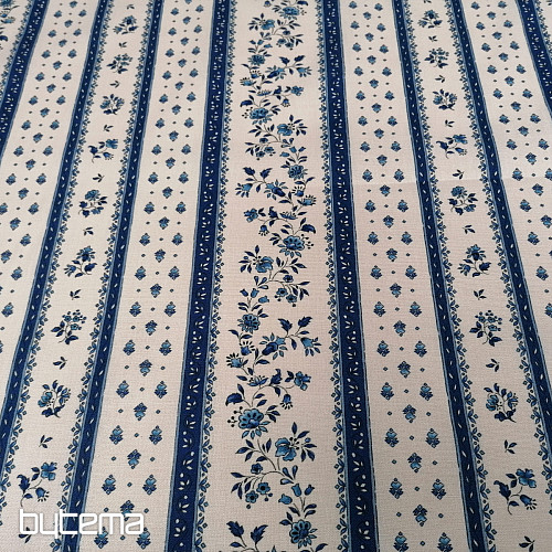 Baumwollstoff MAJOLIKA blau gestreift