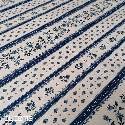 Baumwollstoff MAJOLIKA blau gestreift