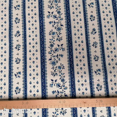 Baumwollstoff MAJOLIKA blau gestreift
