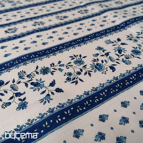Baumwollstoff MAJOLIKA blau gestreift