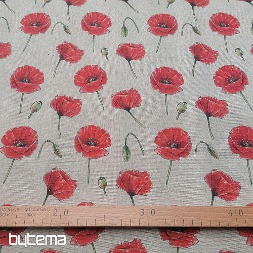 Dekostoff Mohnblumen - primavera Digitaldruck