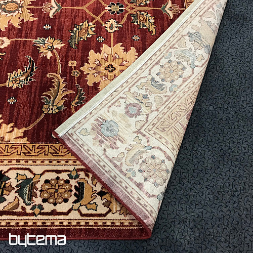 Luxus Wollteppich PRAG rot / beige