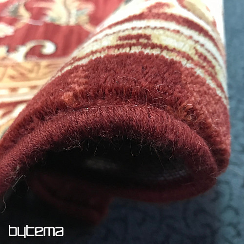 Luxus Wollteppich PRAG rot / beige