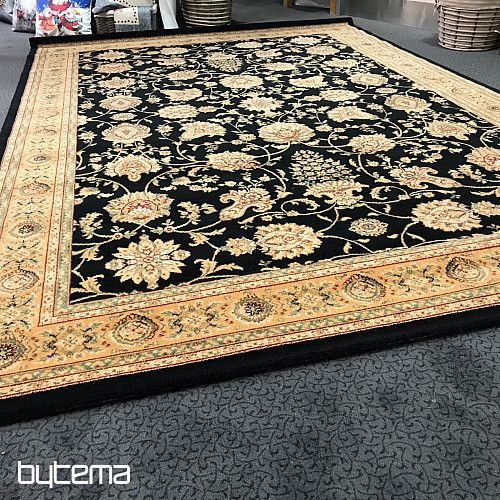 Luxus Wollteppich PRAG Schwarz / Beige