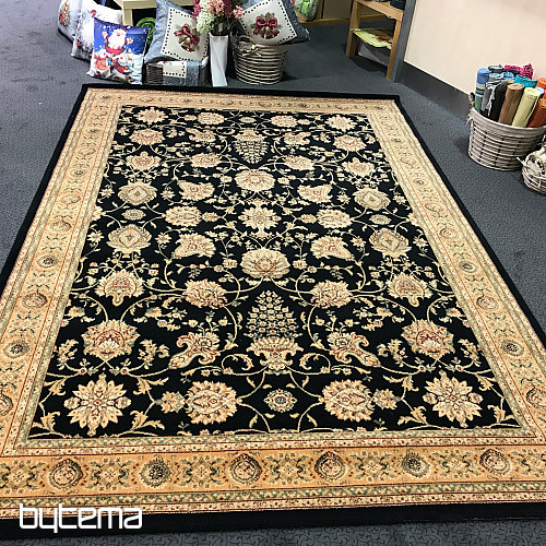 Luxus Wollteppich PRAG Schwarz / Beige