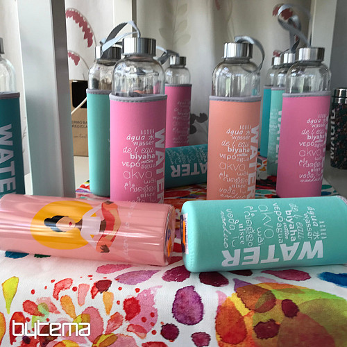 Glasflasche mit Neoprenhülle 600 ml