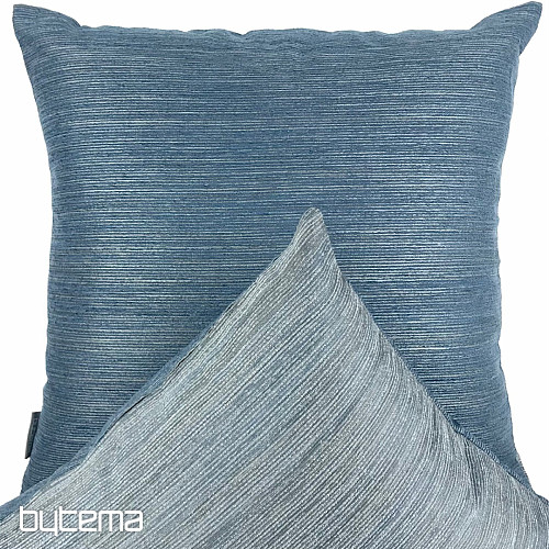 Chenille-Kissenbezug ELIA blau-grau