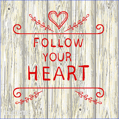 FOLLOW YOUR HEART Gobelin-Kissenbezug
