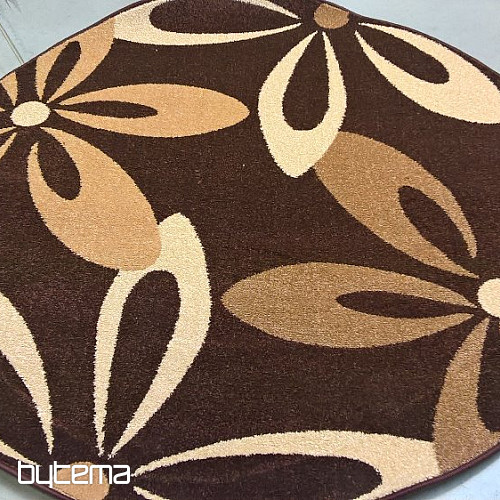 Rundteppich KARMEL Blumen draun