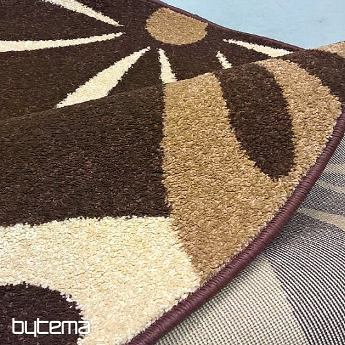 Rundteppich KARMEL Blumen draun