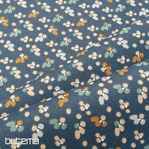 Baumwollstof BLUMEN FILOMENA blau