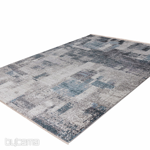 Moderner Teppich MEDELLIN 407 silber / blau