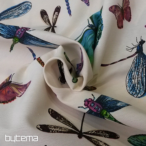 Dekorationsstoff Schmetterlinge und Libellen