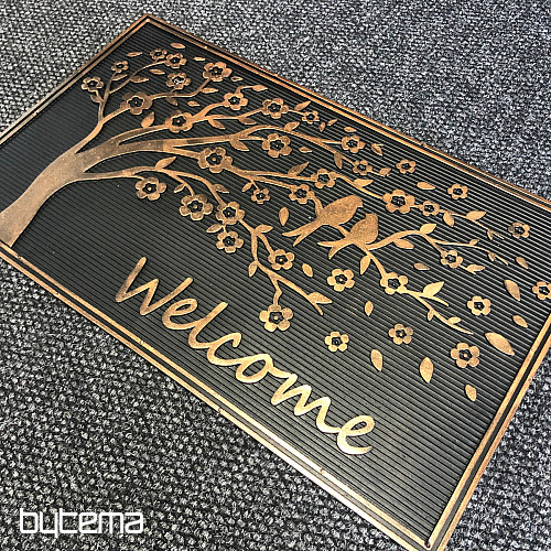 Gummimatte WILLKOMMEN Vögel auf einem Baum