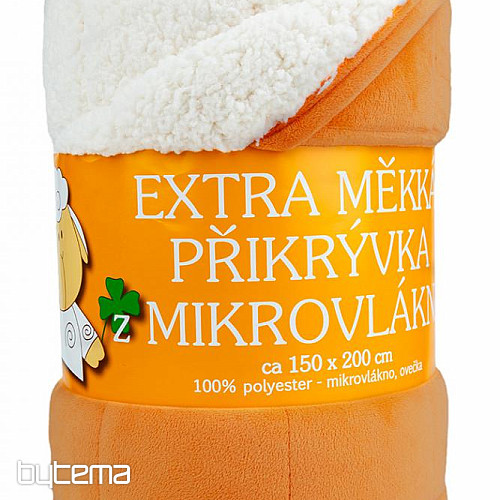 Wohndecke aus Microfaser EXTRA weich SCHAF hell Zimt, abgesteppt