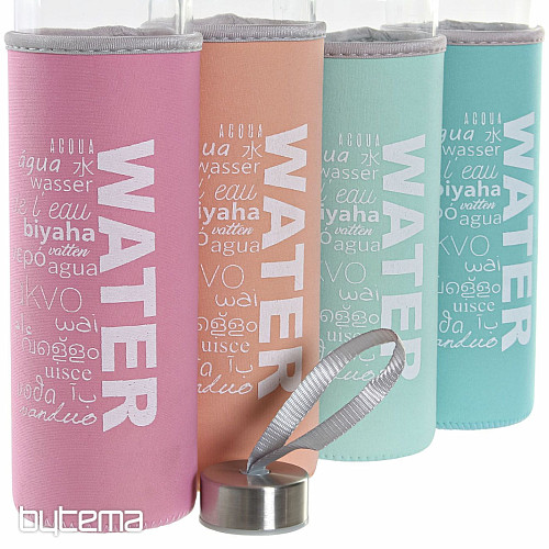 Glasflasche mit Neoprenhülle 600 ml