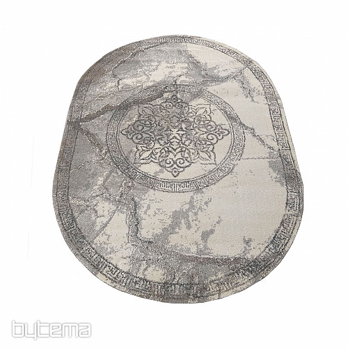 Moderner Teppich oval VISTA WEISS GRAU
