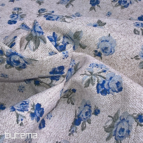 Dekorationsstoff ROSEN blau