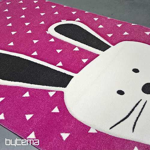 Kinderteppich PASTEL Rosa Hase