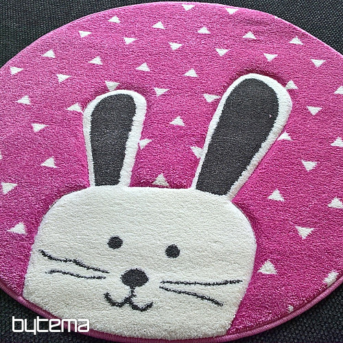 Kinderteppich PASTEL Rosa Hase