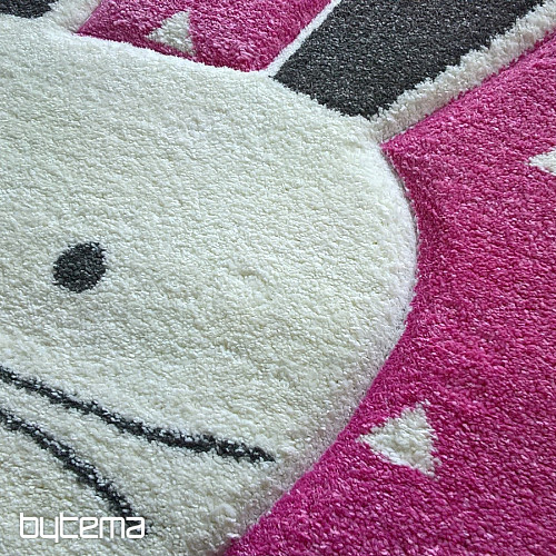 Runder Teppich für Kinder PASTEL Rosa Hase