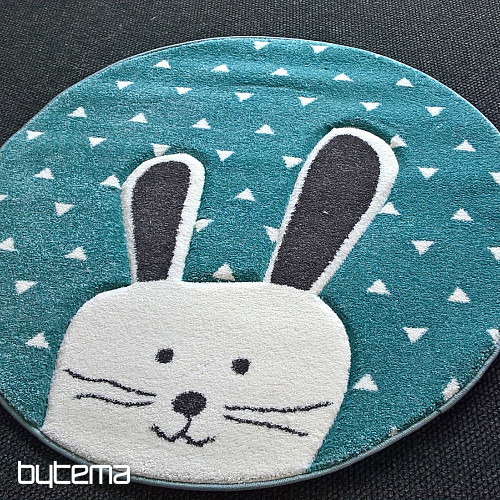 Kinderteppich PASTEL Türkisfarbener Hase
