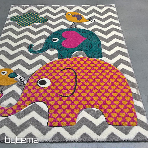 Kinderteppich PASTEL Elefanten
